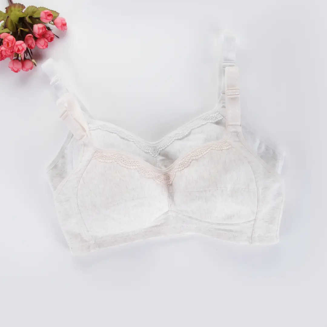 Changyan Wireless Bra, Large and Comfortable, Three-Row Back Clasp, Colorful Cotton, Beautiful Back, Wide Shoulder Straps, Middle-Aged and Elderly Bra, Wholesale