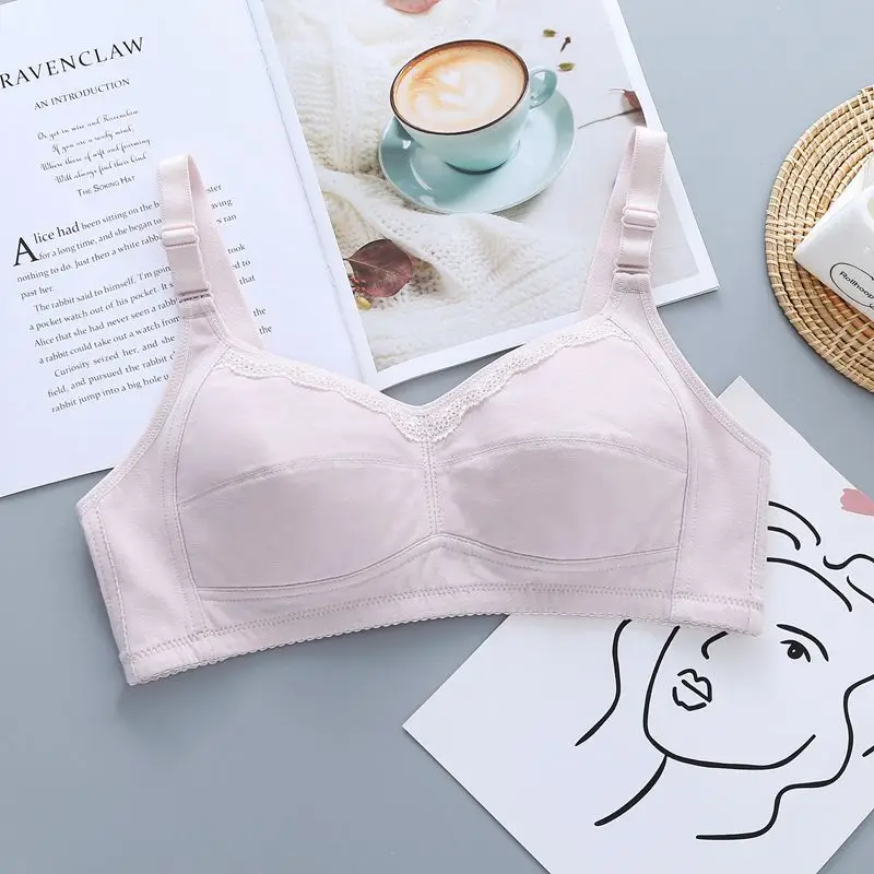 Changyan Wireless Bra, Large and Comfortable, Three-Row Back Clasp, Colorful Cotton, Beautiful Back, Wide Shoulder Straps, Middle-Aged and Elderly Bra, Wholesale