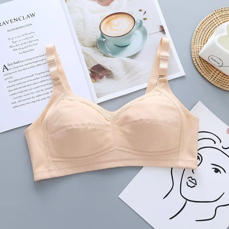 Changyan Wireless Bra, Large and Comfortable, Three-Row Back Clasp, Colorful Cotton, Beautiful Back, Wide Shoulder Straps, Middle-Aged and Elderly Bra, Wholesale