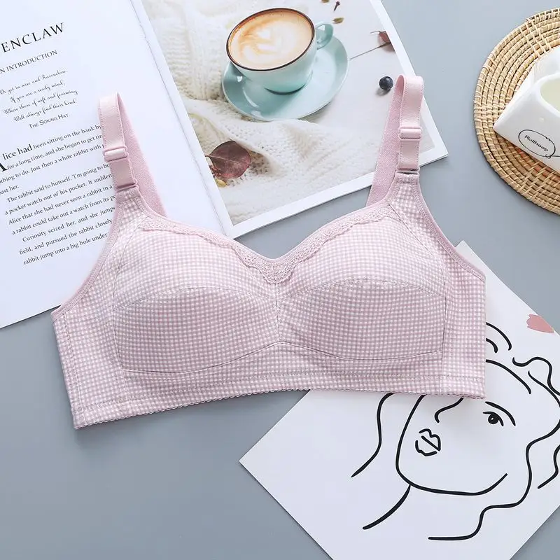 Changyan Wireless Bra, Large and Comfortable, Three-Row Back Clasp, Colorful Cotton, Beautiful Back, Wide Shoulder Straps, Middle-Aged and Elderly Bra, Wholesale