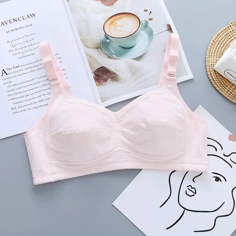 Changyan Wireless Bra, Large and Comfortable, Three-Row Back Clasp, Colorful Cotton, Beautiful Back, Wide Shoulder Straps, Middle-Aged and Elderly Bra, Wholesale