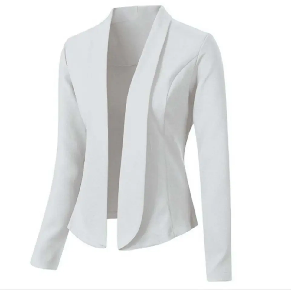 Black Long-Sleeve Lapel Blazer for Women - Image 3