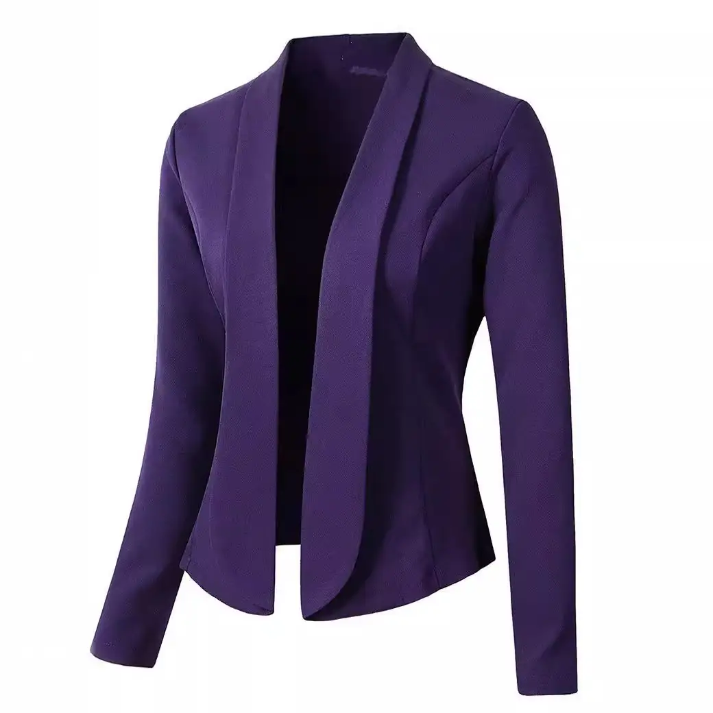 Black Long-Sleeve Lapel Blazer for Women - Image 5