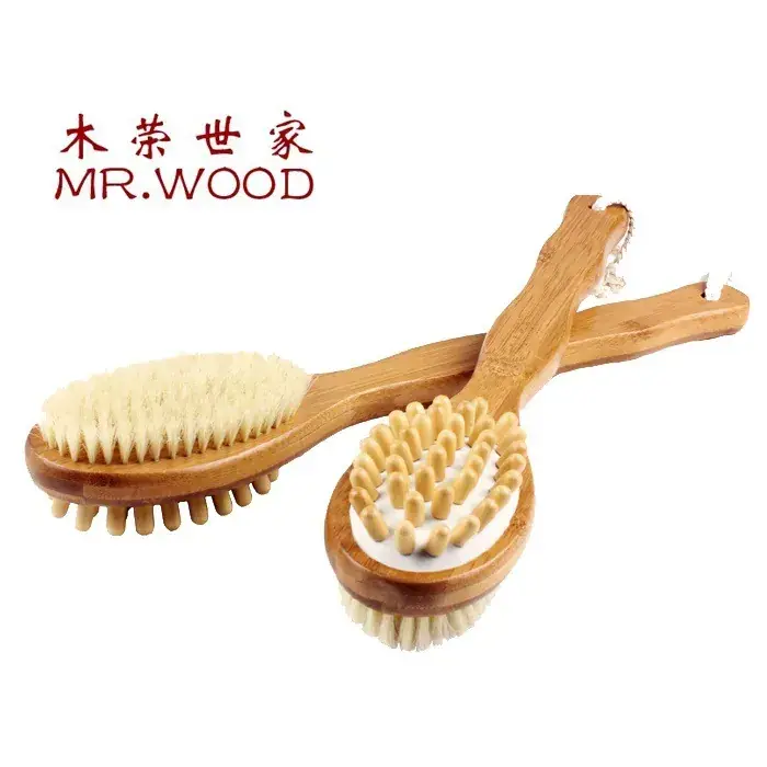 Bamboo Double-Sided Massage Bath Brush with Long Handle — feature 10