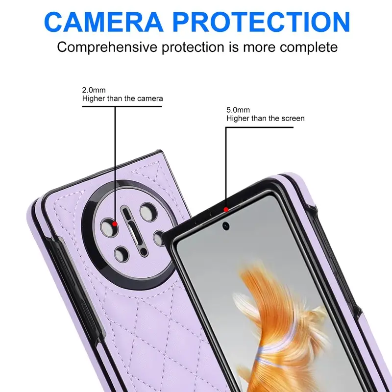 Quilted Light Blue Huawei Phone Case with Camera Protection
