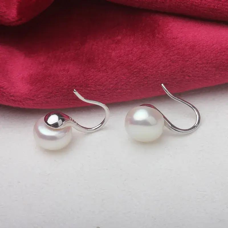 Freshwater Pearl Earrings with High Heel Hook Design - Image 2