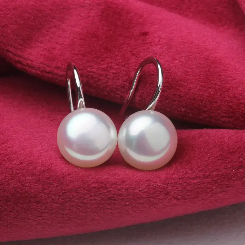 Freshwater Pearl Earrings with High Heel Hook Design - Image 3