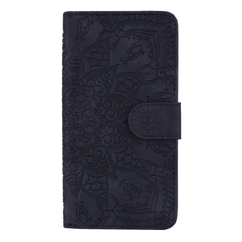 Black Sunflower Embossed Leather iPhone 16 Case - Image 4