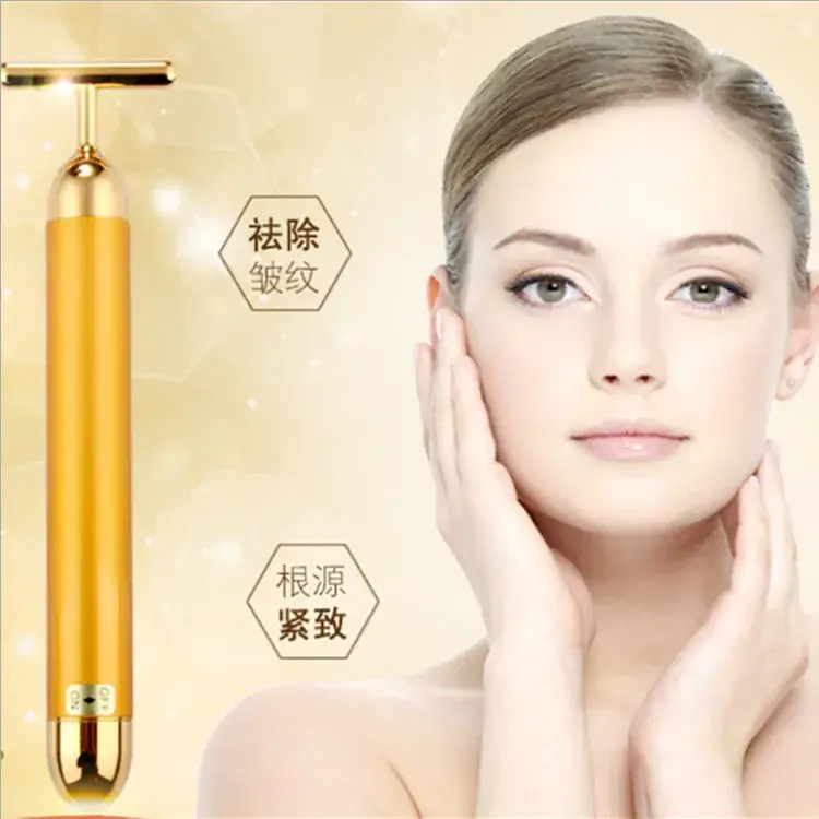 Electric V-Shape Face Massage Gold Stick Device - Image 4
