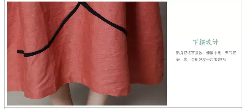 Summer Loose Cotton Linen Round Neck Dress Plus Size — feature 21