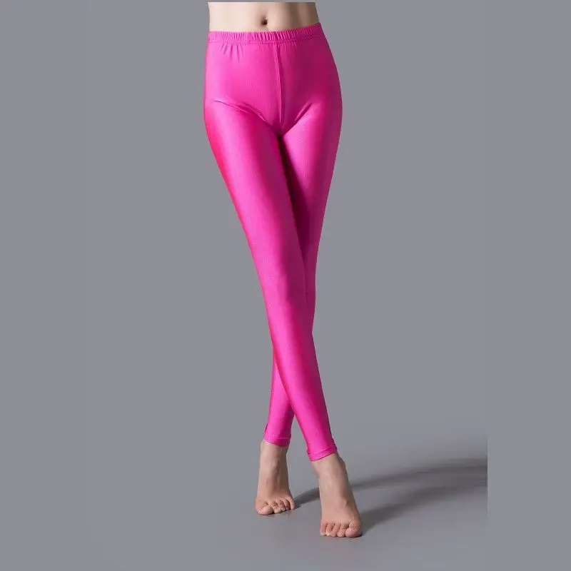Purple High-Elasticity Glossy Leggings for Women - Image 16