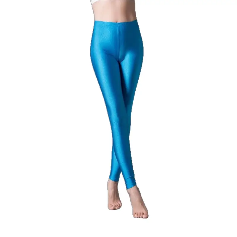 Purple High-Elasticity Glossy Leggings for Women - Image 23