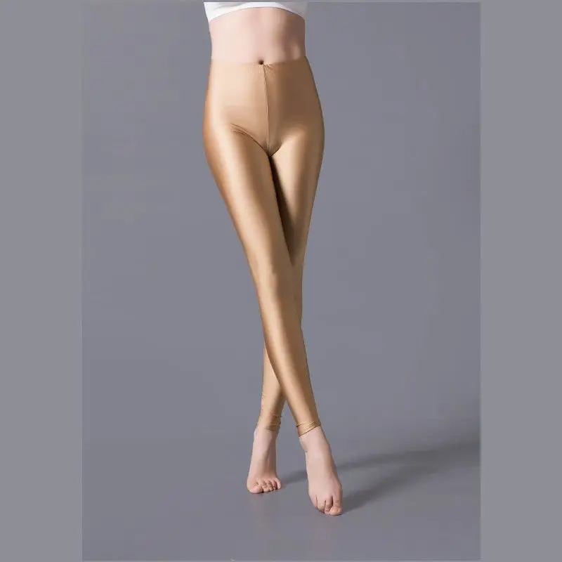 Purple High-Elasticity Glossy Leggings for Women - Image 20