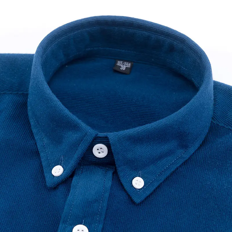 Plus Size Corduroy Men's Red Slim Fit Shirt