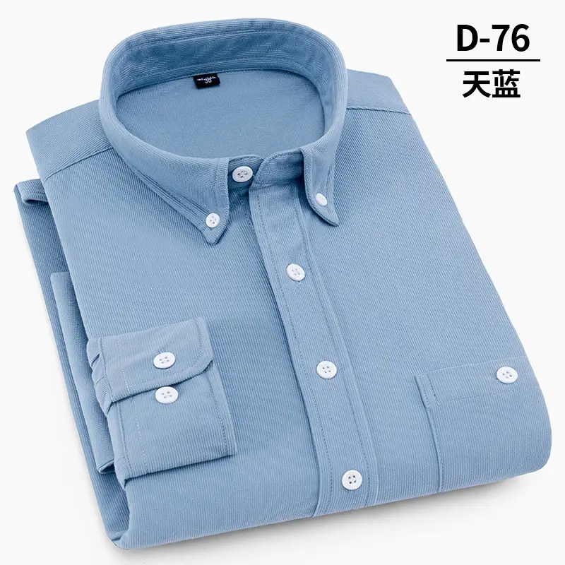 Plus Size Corduroy Men's Red Slim Fit Shirt