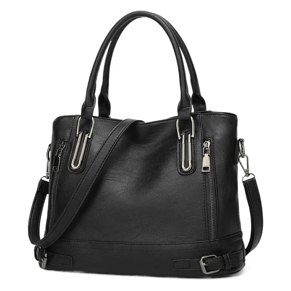 Women's Brown Leather Shoulder Bag Large Capacity 2024