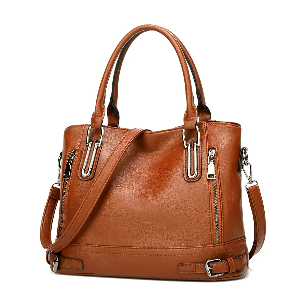 Women's Brown Leather Shoulder Bag Large Capacity 2024 - Image 4
