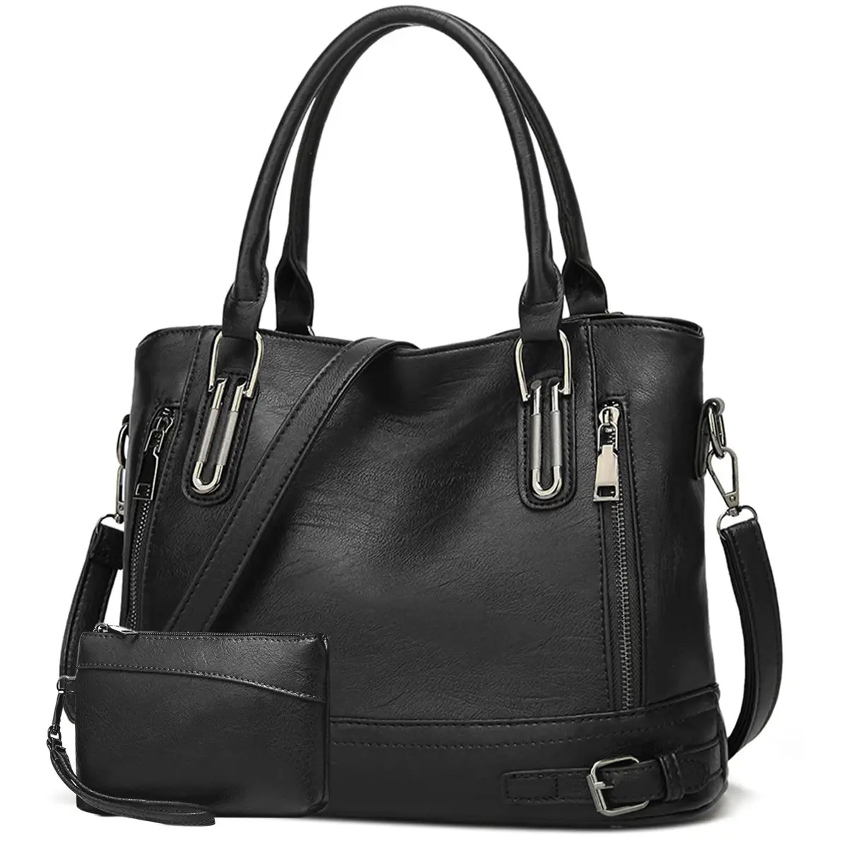 Women's Brown Leather Shoulder Bag Large Capacity 2024 - Image 5