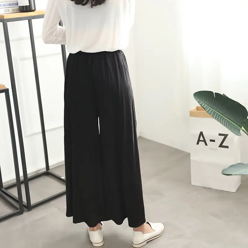 Black Wide Leg Pants Women Summer Casual High Waist — feature 10