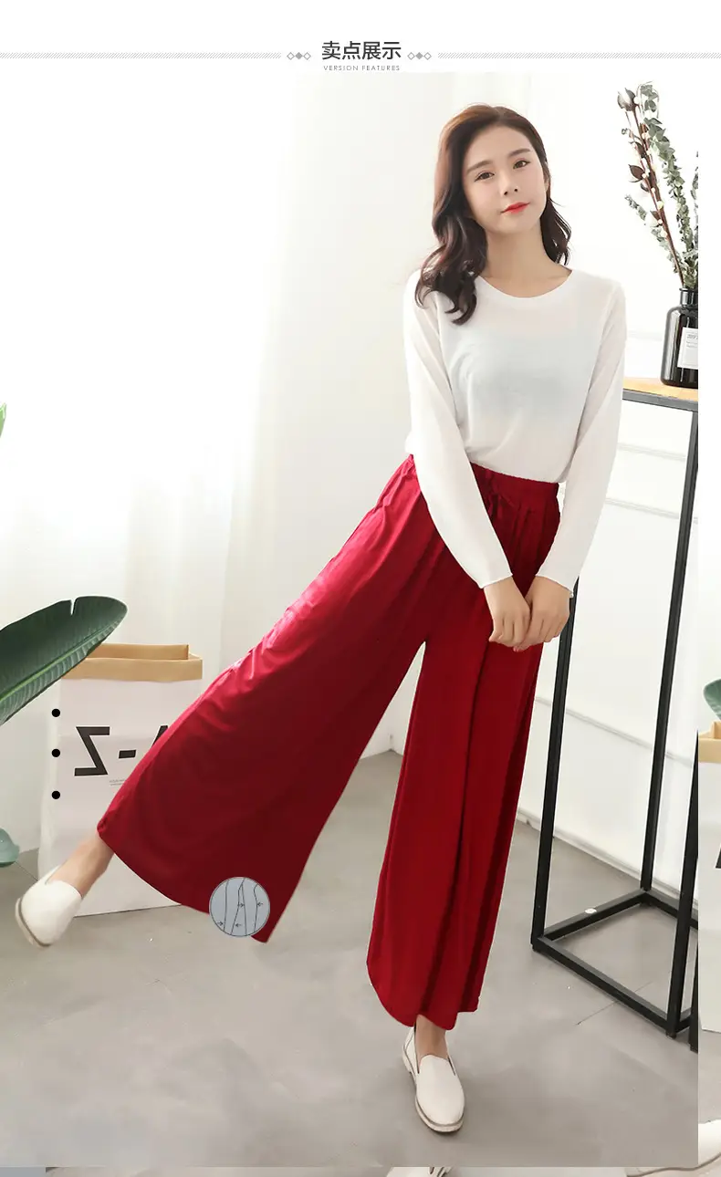 Black Wide Leg Pants Women Summer Casual High Waist — feature 11
