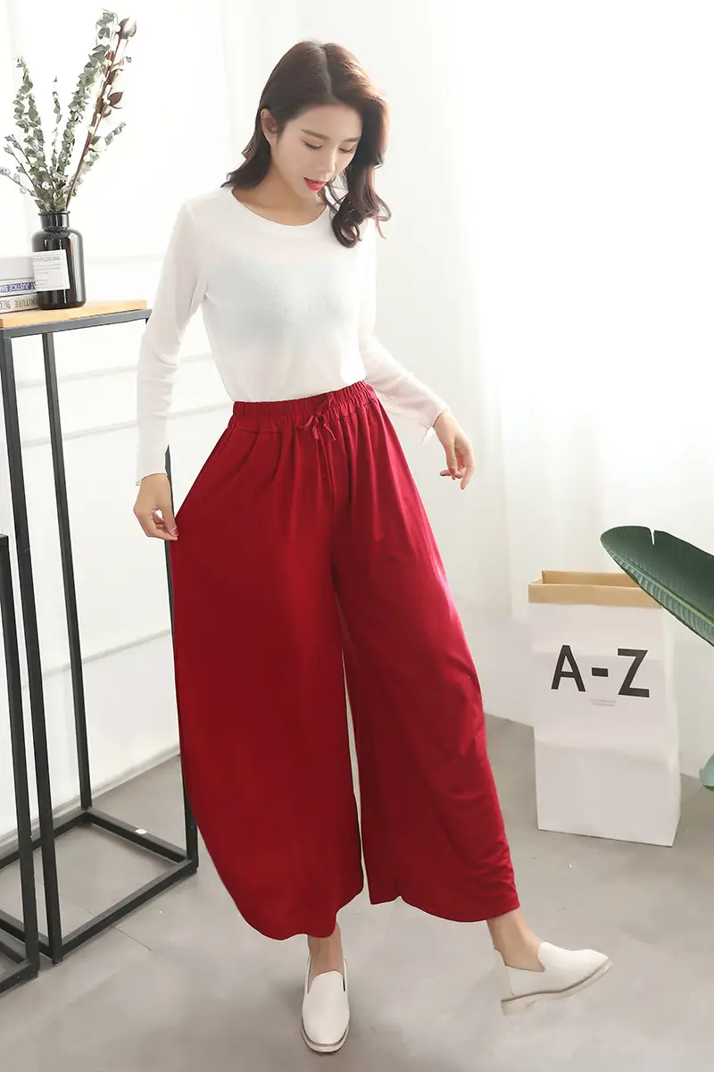 Black Wide Leg Pants Women Summer Casual High Waist — feature 12