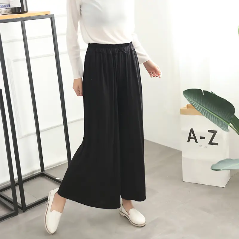Black Wide Leg Pants Women Summer Casual High Waist — feature 8