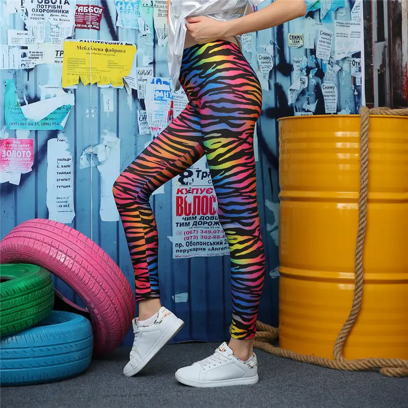 9822 European American Animal Print Leggings Export Leggings Nine Point Pants Wholesale Leggings - Image 15