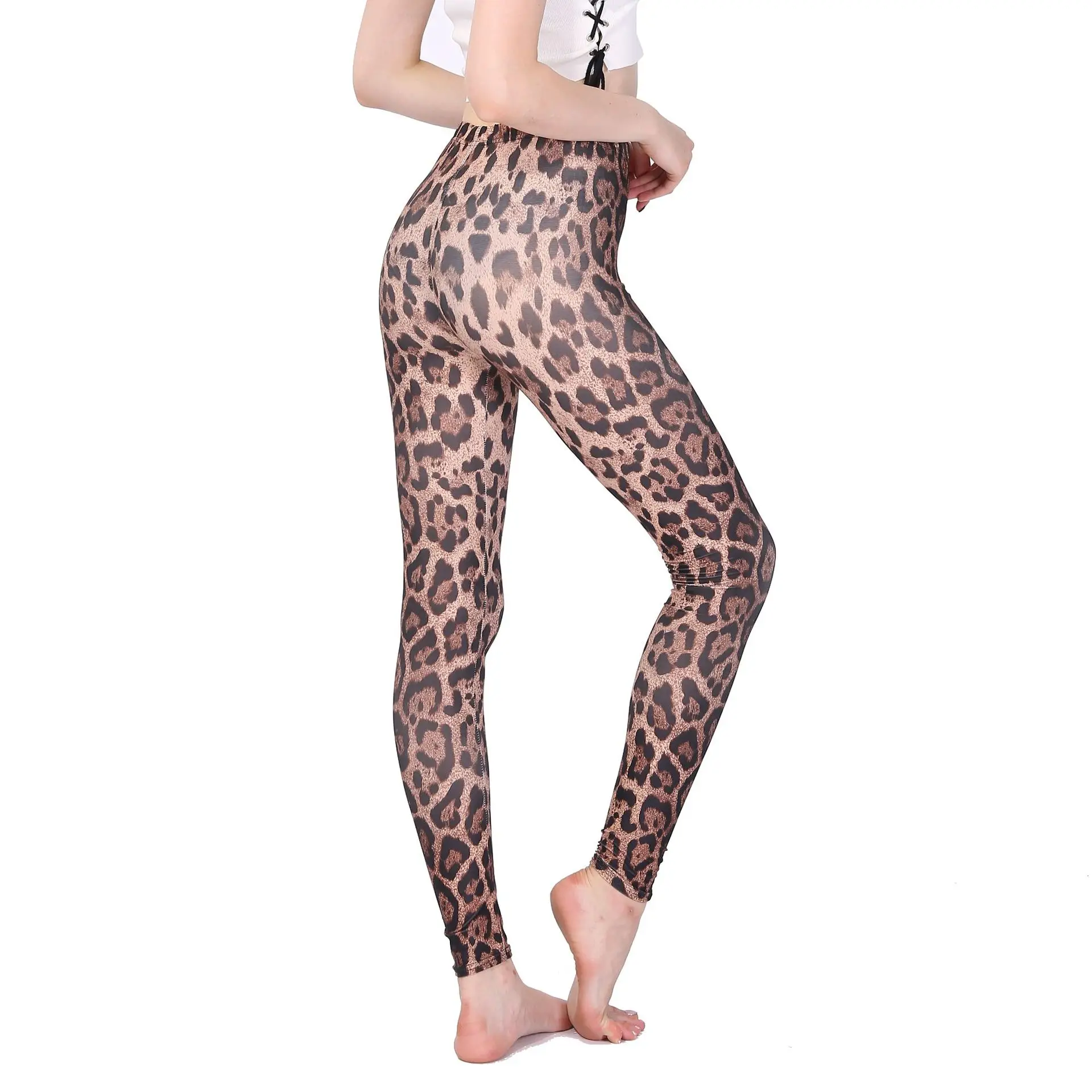 9822 European American Animal Print Leggings Export Leggings Nine Point Pants Wholesale Leggings - Image 2