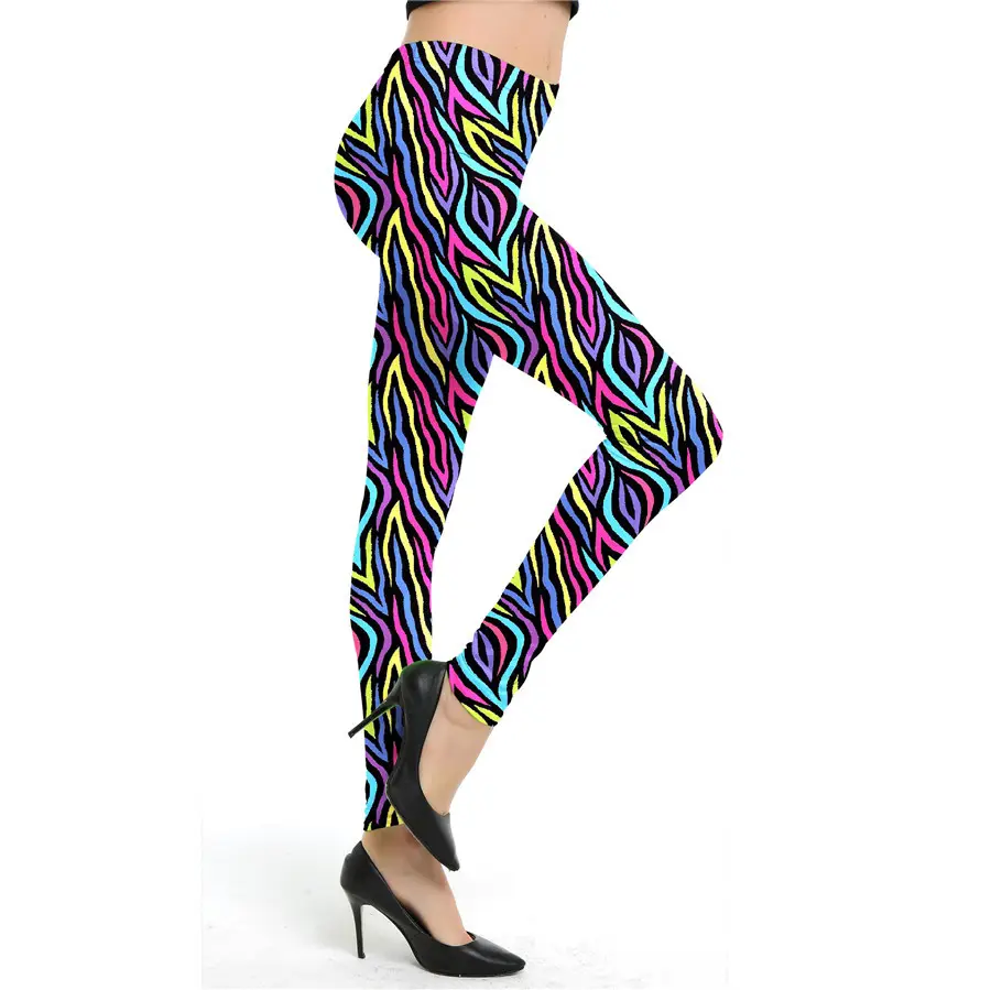9822 European American Animal Print Leggings Export Leggings Nine Point Pants Wholesale Leggings - Image 7