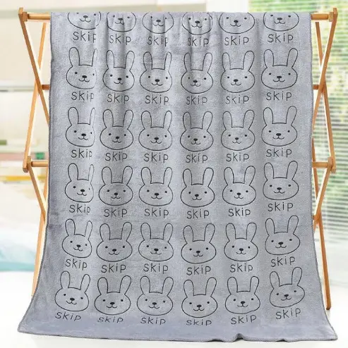 Microfiber Beach Towel with Bunny Print Large Adult Use - Image 13
