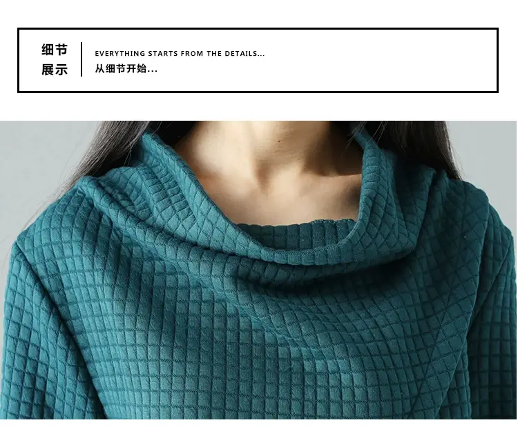 2024 Korean Style Women's Teal Midi Dress with Pile Collar — feature 24
