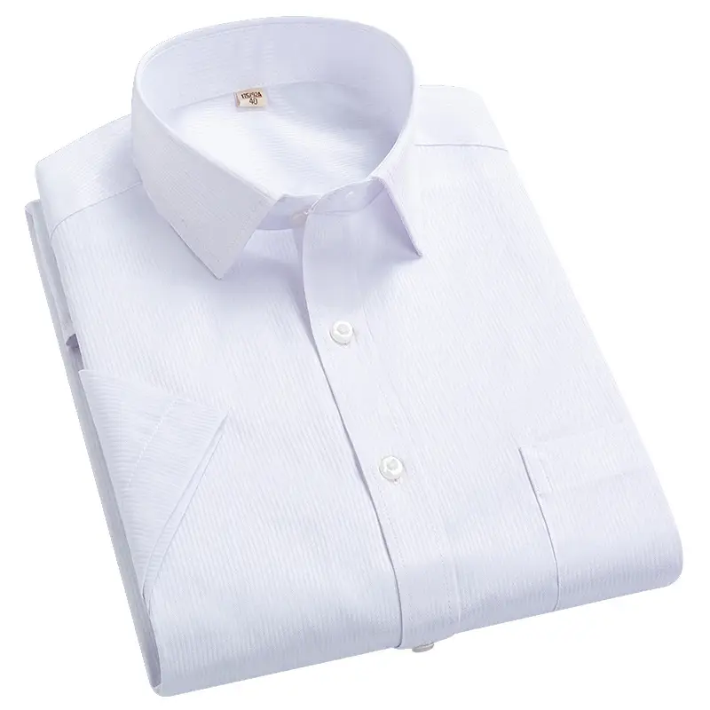 Plus Size Men's Lavender Striped Button Down Shirt - Image 12