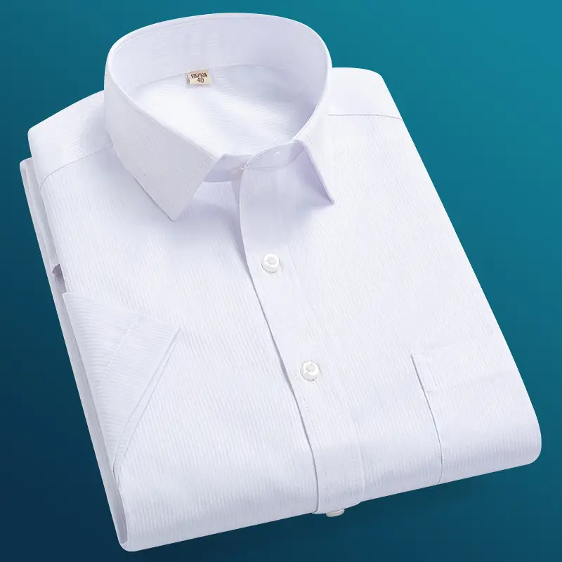 Plus Size Men's Lavender Striped Button Down Shirt - Image 4