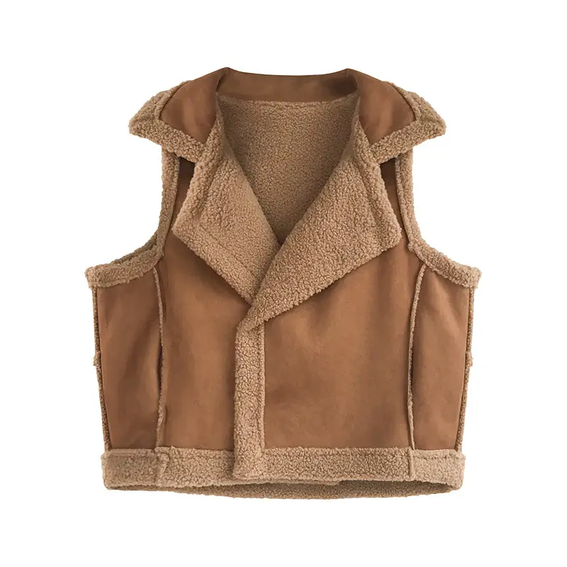 Lamb Wool Vest Women's Warm Fur Sleeveless Jacket - Image 6