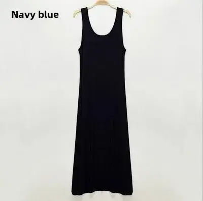 Women's Grey Long Sleeve Vest Dress Modal Fabric - Image 3
