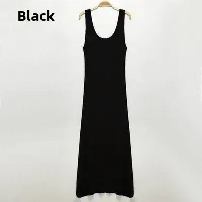 Women's Grey Long Sleeve Vest Dress Modal Fabric - Image 4