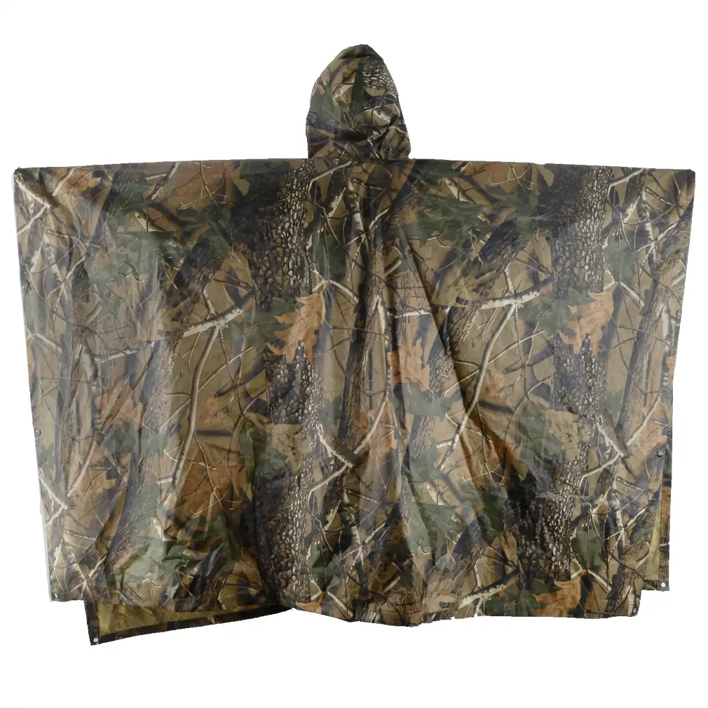 LOOGU PVC Outdoor Cycling Mountaineering Poncho Camouflage Multi-Function Raincoat