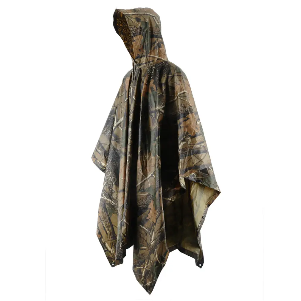 LOOGU PVC Outdoor Cycling Mountaineering Poncho Camouflage Multi-Function Raincoat