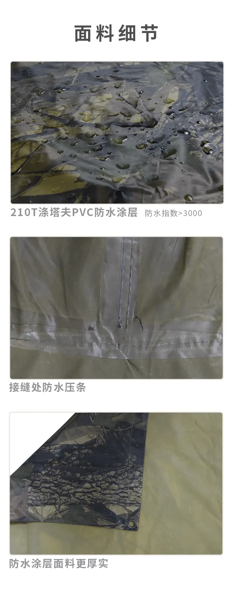 LOOGU PVC Outdoor Cycling Mountaineering Poncho Camouflage Multi-Function Raincoat — feature 5