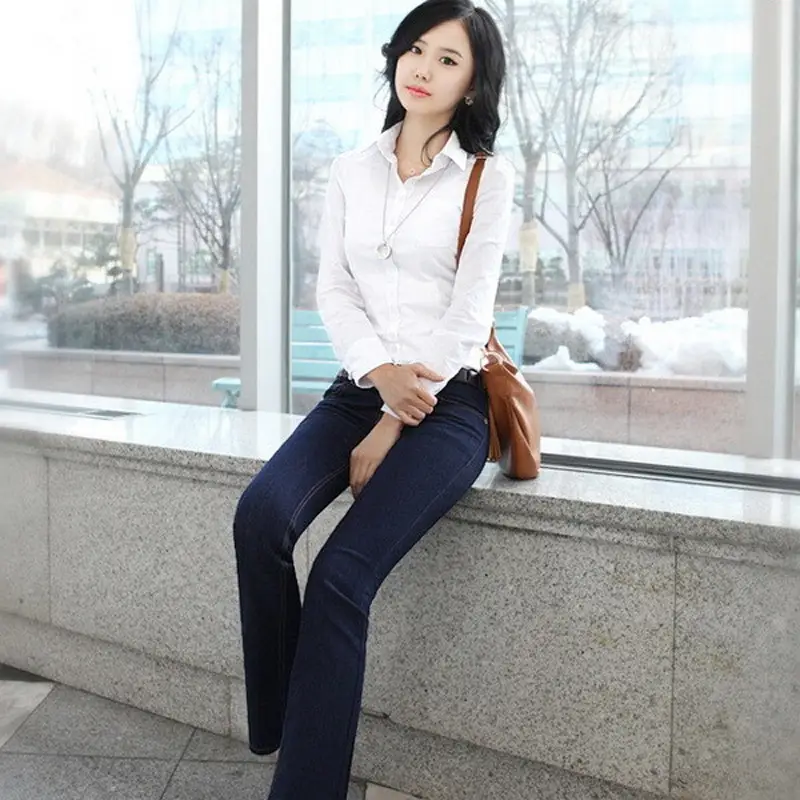 2025 Korean Style Black Long Sleeve Button Down Shirt for Women - Image 5