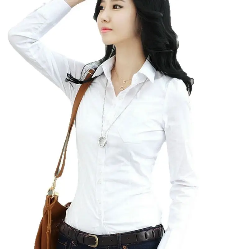 2025 Korean Style Black Long Sleeve Button Down Shirt for Women - Image 7