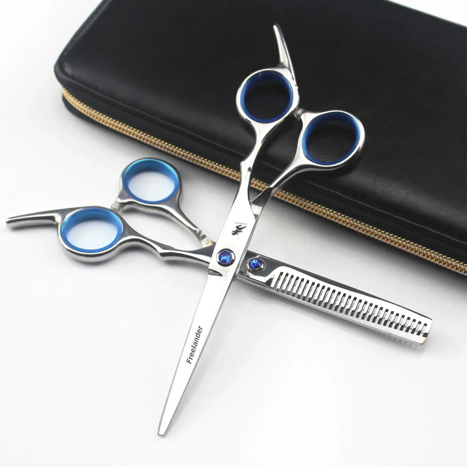 Ruby Sapphire Flat Hair Scissors Blue 6h - Image 8