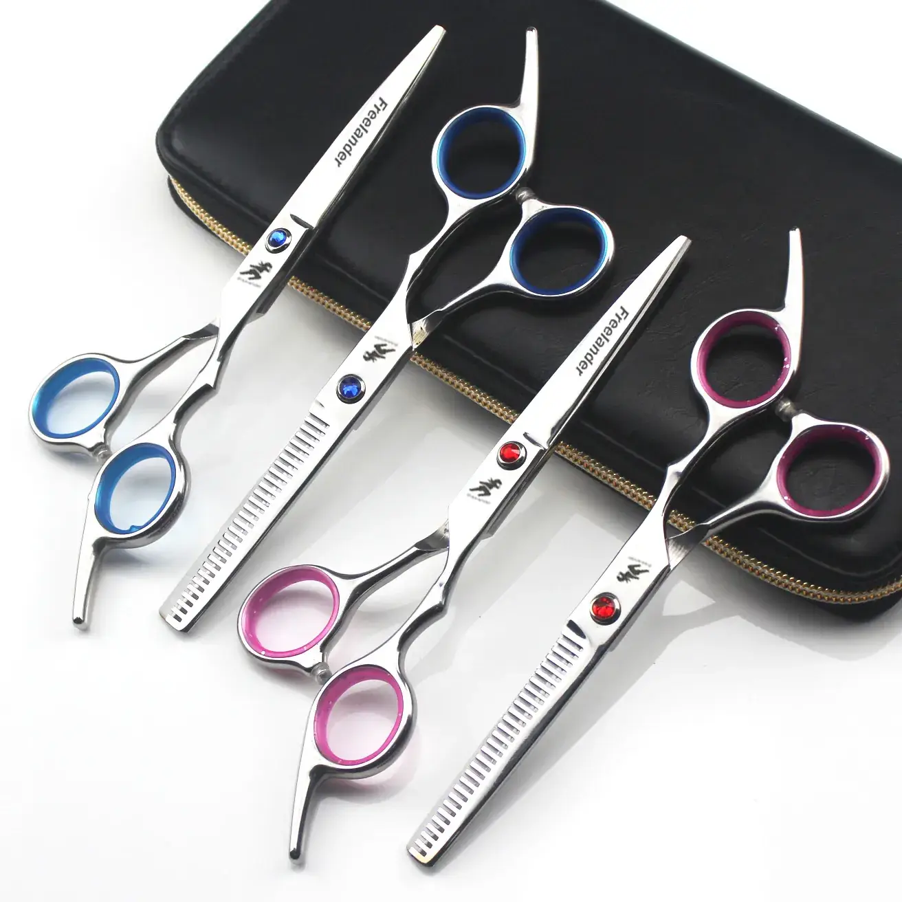 Ruby Sapphire Flat Hair Scissors Blue 6h