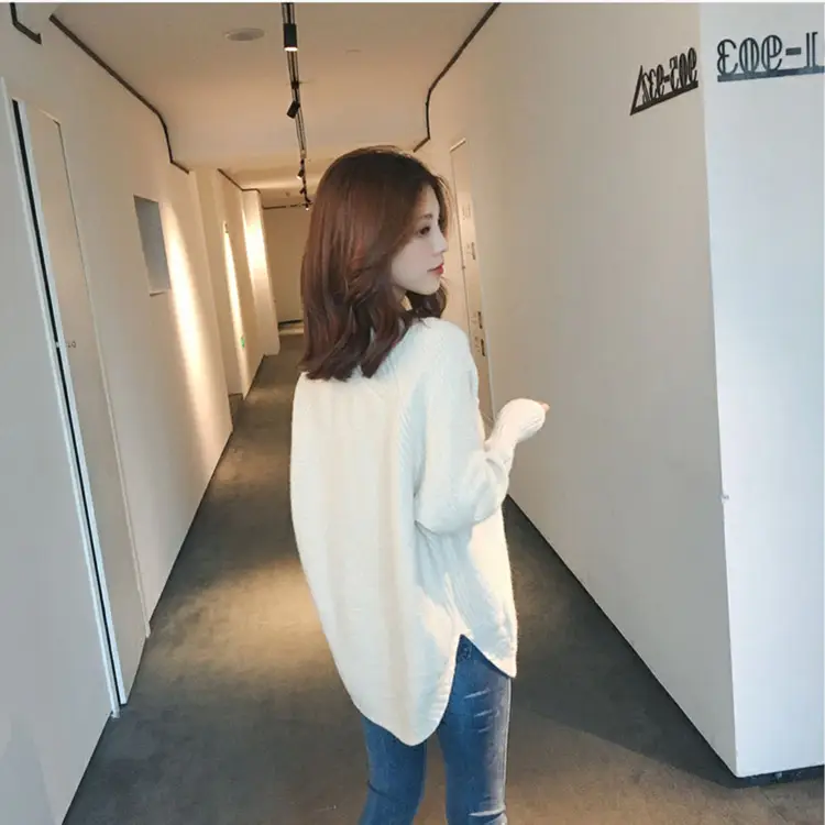 Women's Knitted V-Neck Pullover Sweater Winter Wear — feature 8