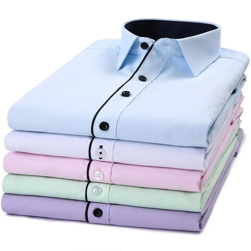 Men's White Slim Fit Long Sleeve Shirt Plus Size - Image 20
