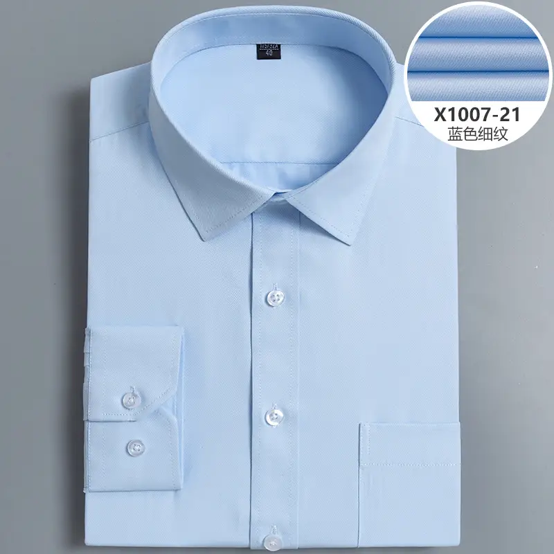Men's White Slim Fit Long Sleeve Shirt Plus Size - Image 14