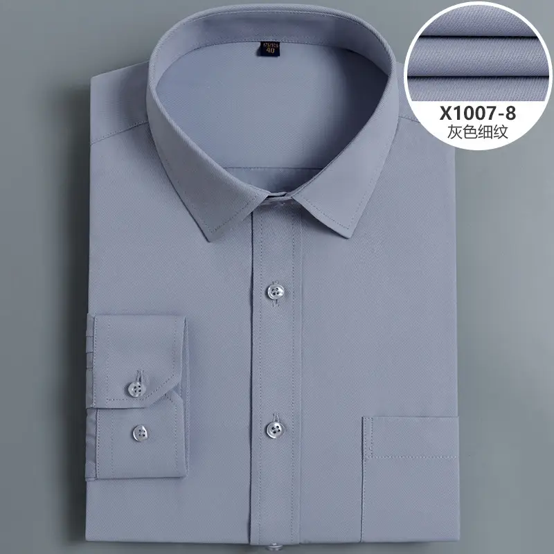 Men's White Slim Fit Long Sleeve Shirt Plus Size - Image 16