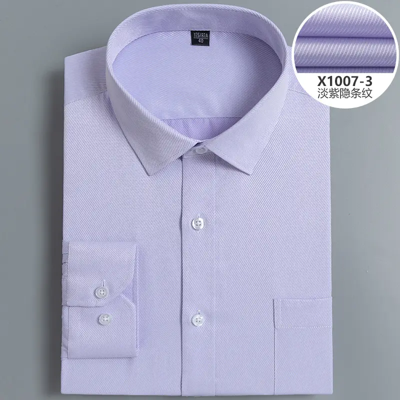 Men's White Slim Fit Long Sleeve Shirt Plus Size - Image 2