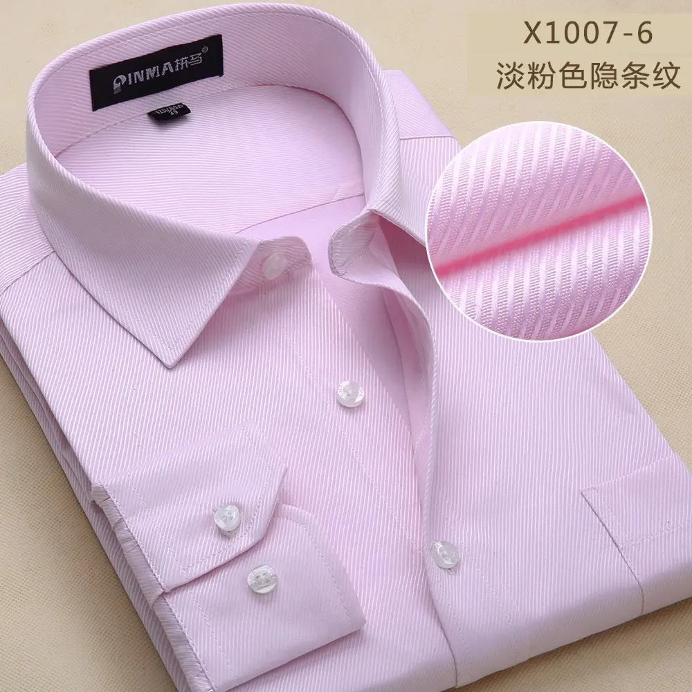 Men's White Slim Fit Long Sleeve Shirt Plus Size - Image 4