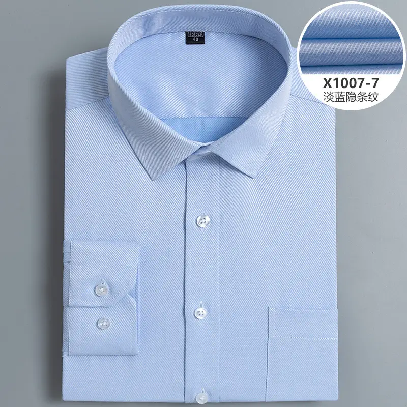 Men's White Slim Fit Long Sleeve Shirt Plus Size - Image 5
